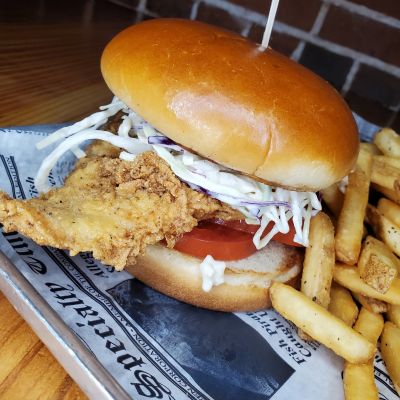 crispy flounder sandwich